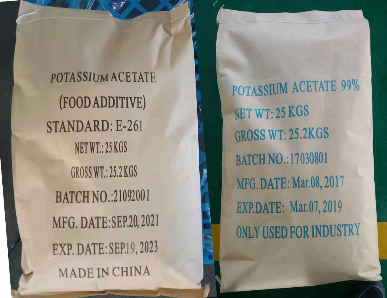 Application of potassium acetate in fertilizer field