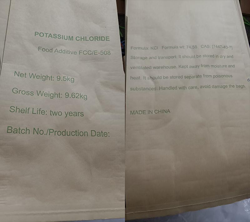 High-Quality Food Grade Potassium Chloride Available for Export from China – 9.5kg Bag Packaging